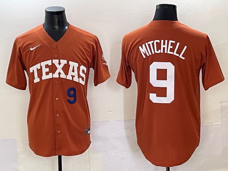 Men 2025 Texas Longhorns #9 Mitchell Brown Joint Name Nike NCAA Jersey style 4->ncaa teams->NCAA Jersey